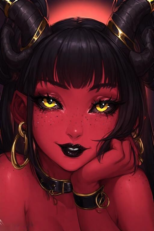 AI Red Demon Girls Portrait