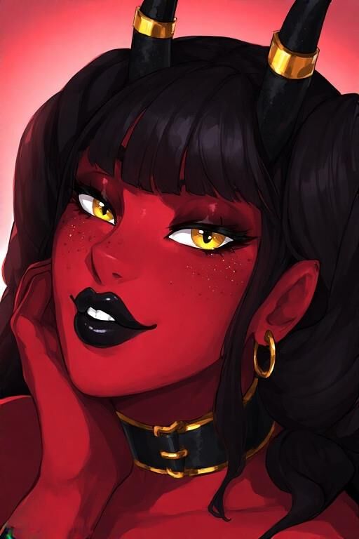 AI Red Demon Girls Portrait