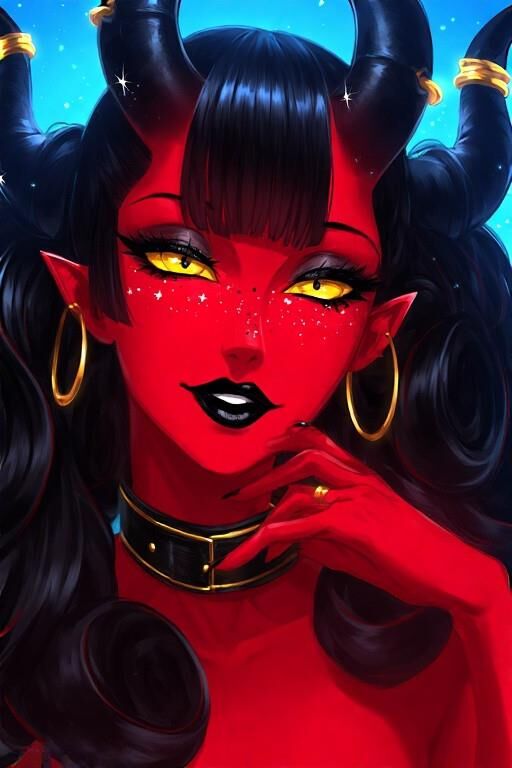 AI Red Demon Girls Portrait