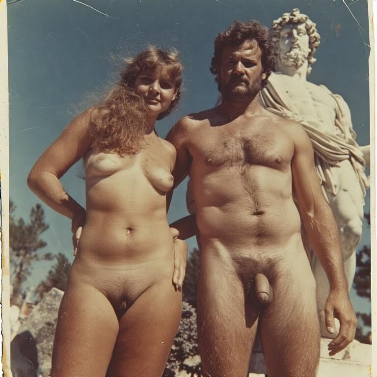 Papá e hija adulta no, de vacaciones griegas