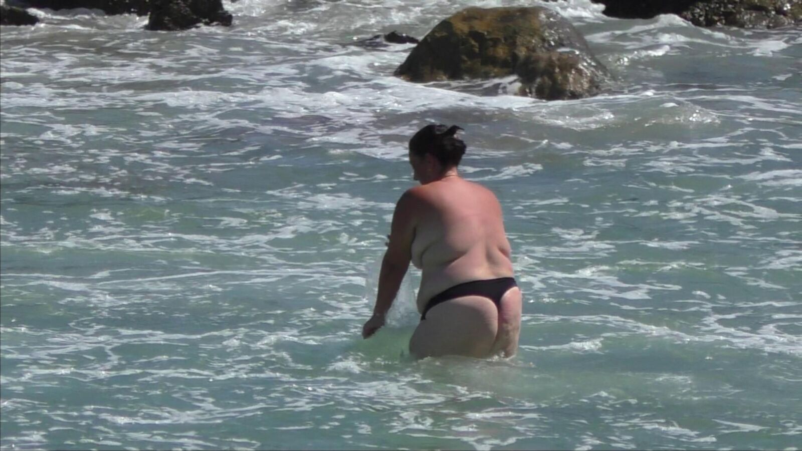 BBW reife schwarze Tanga
