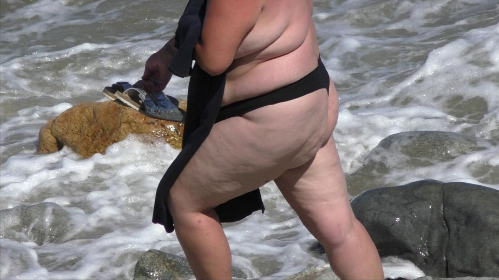 BBW reife schwarze Tanga