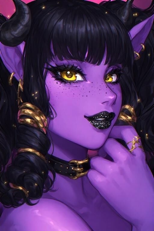 AI Purple Demon Girls Portraits