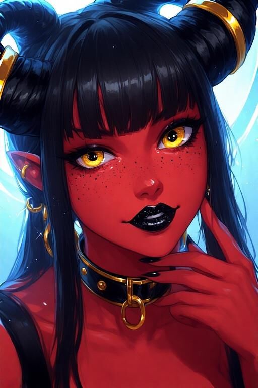 AI Red Demon Girls Portrait