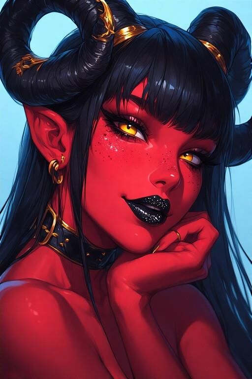 AI Red Demon Girls Portrait