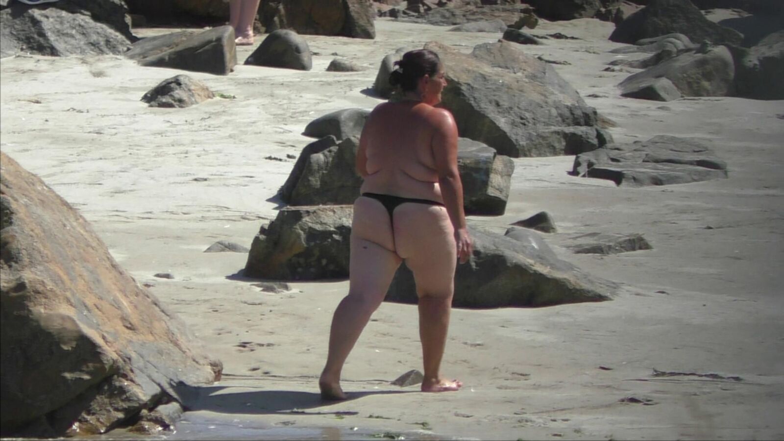 BBW reife schwarze Tanga