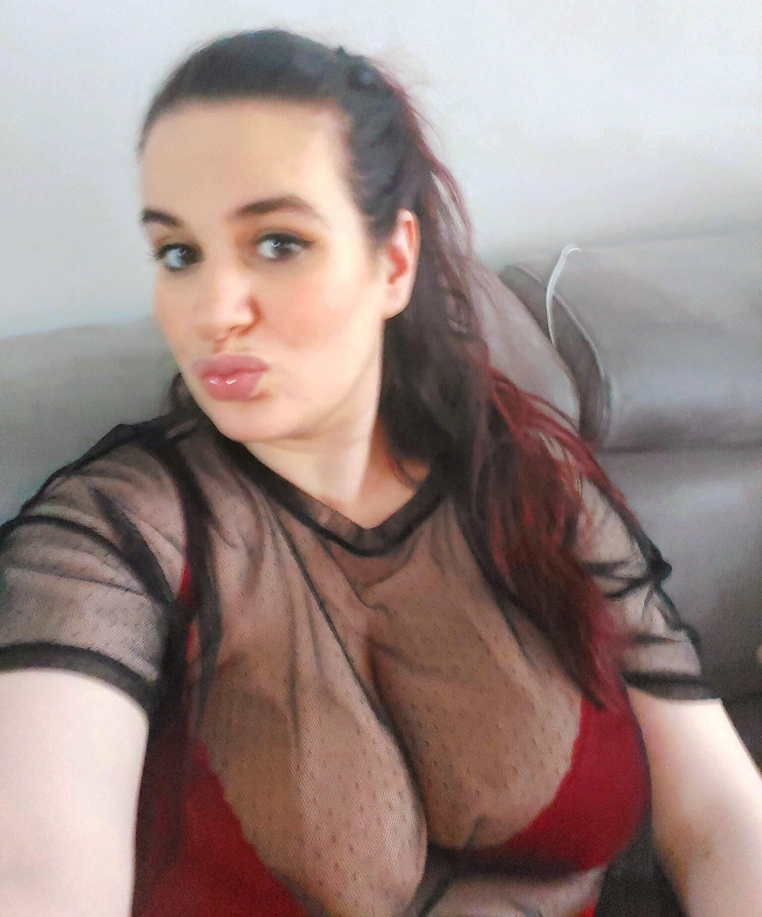 My wife very sexy in shorty red