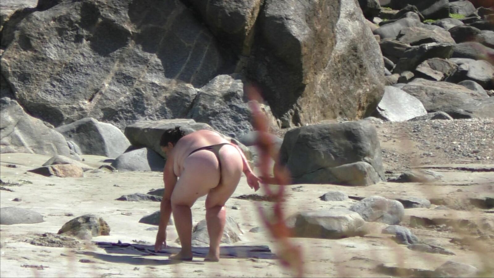 BBW reife schwarze Tanga