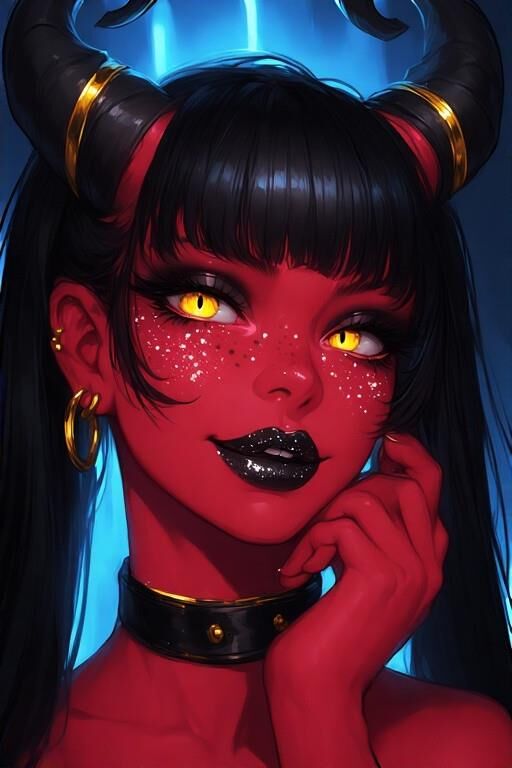 AI Red Demon Girls Portrait