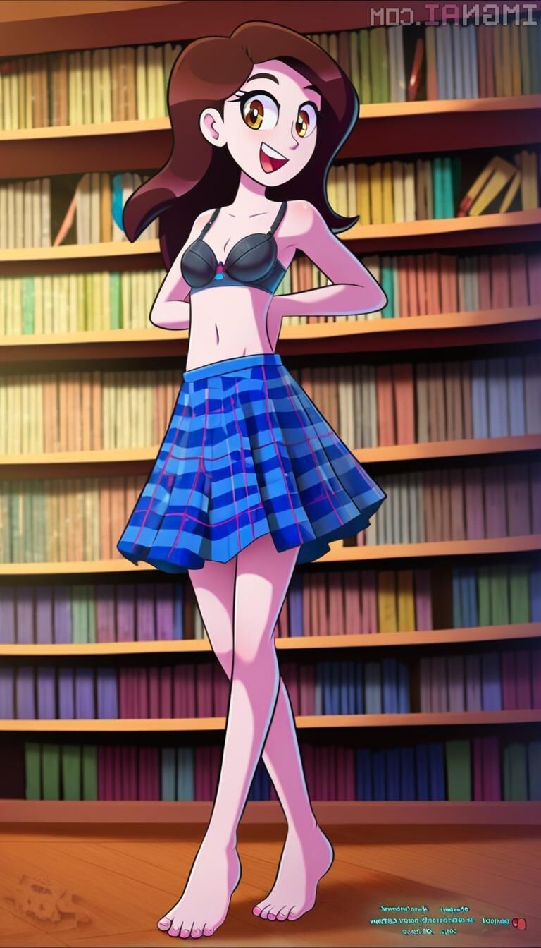 Sexy nn Ai Brown Hair dans la bibliothèque