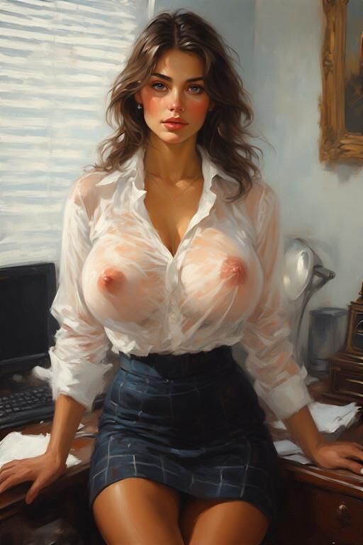 AI Sexy babes in the office