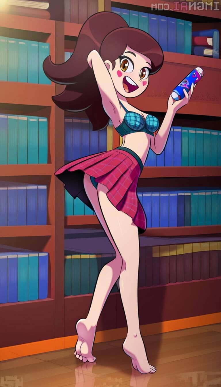 Sexy nn Ai Brown Hair dans la bibliothèque