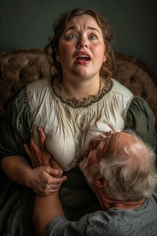 Filles potelées avec de vieillards