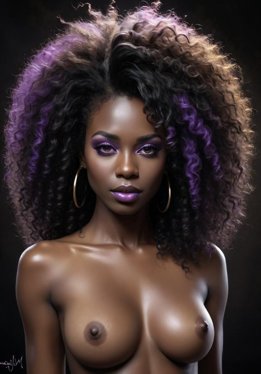 Stunning ebony AI milf
