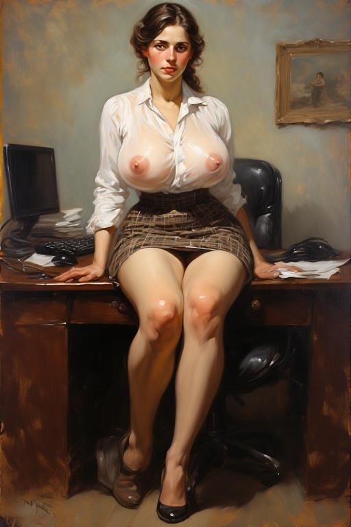 AI Sexy babes in the office