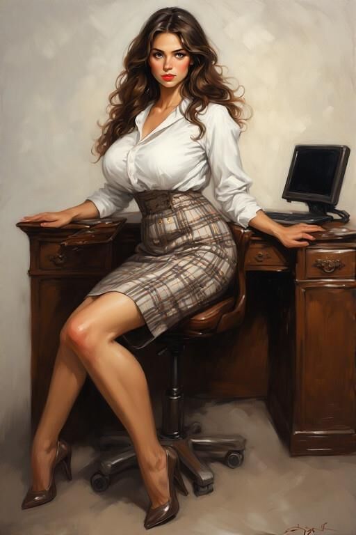 AI Sexy babes in the office