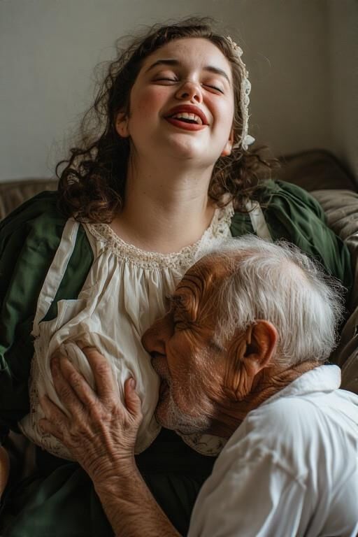 Filles potelées avec de vieillards