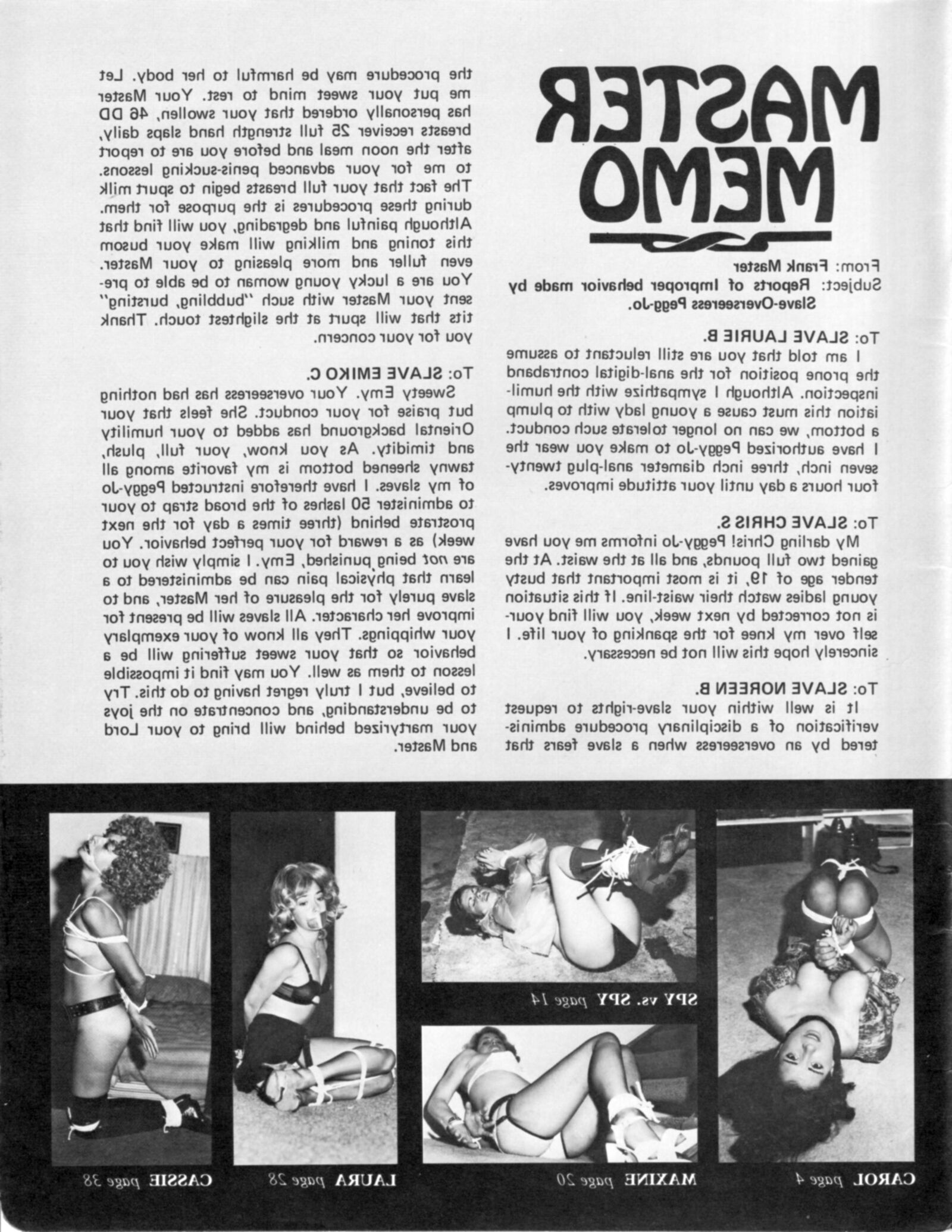 Vintage Bondage Magazine Taskmaster, частичный