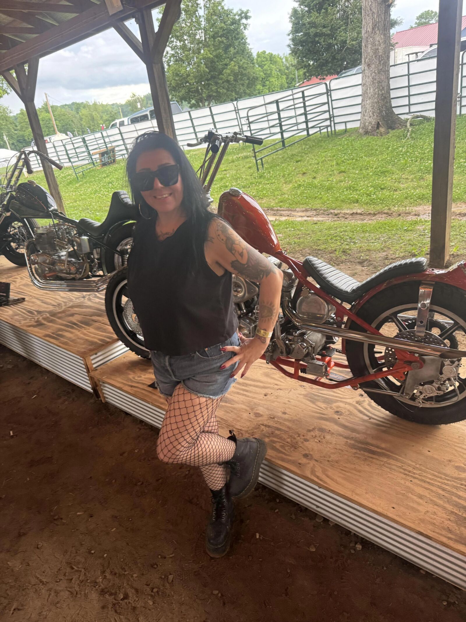 Parte da senhora do motociclista