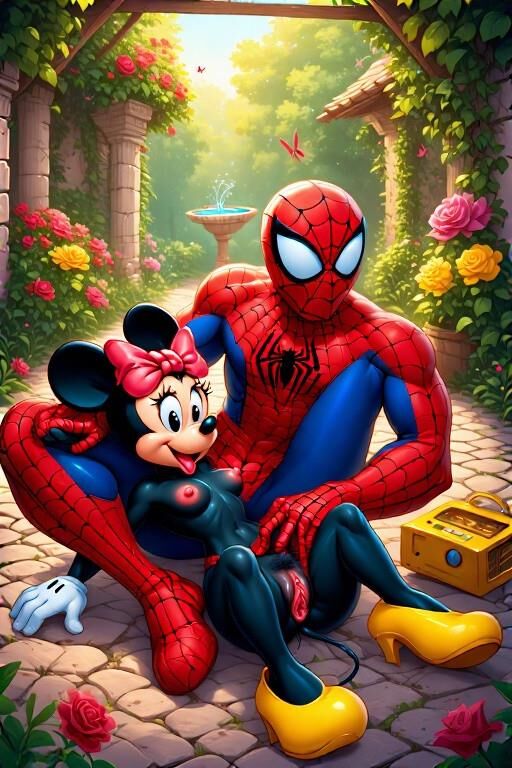 スパイダーマンとミニーマウス
