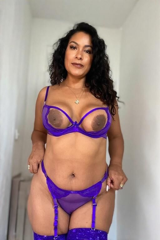 AI Mature Latinas in Purple Lingerie