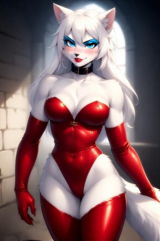 Ai furry женский доминатор Wolf Wolf с красной кожей