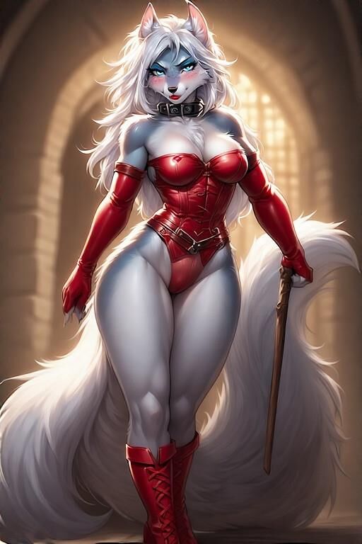 Ai furry женский доминатор Wolf Wolf с красной кожей