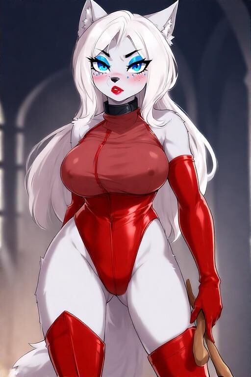 Ai furry женский доминатор Wolf Wolf с красной кожей