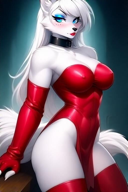 Ai furry женский доминатор Wolf Wolf с красной кожей