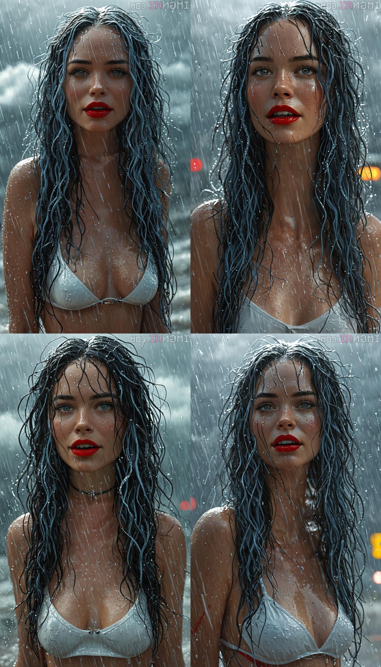 AI Testing different AI models (NN Sexy girl, rain and storm)