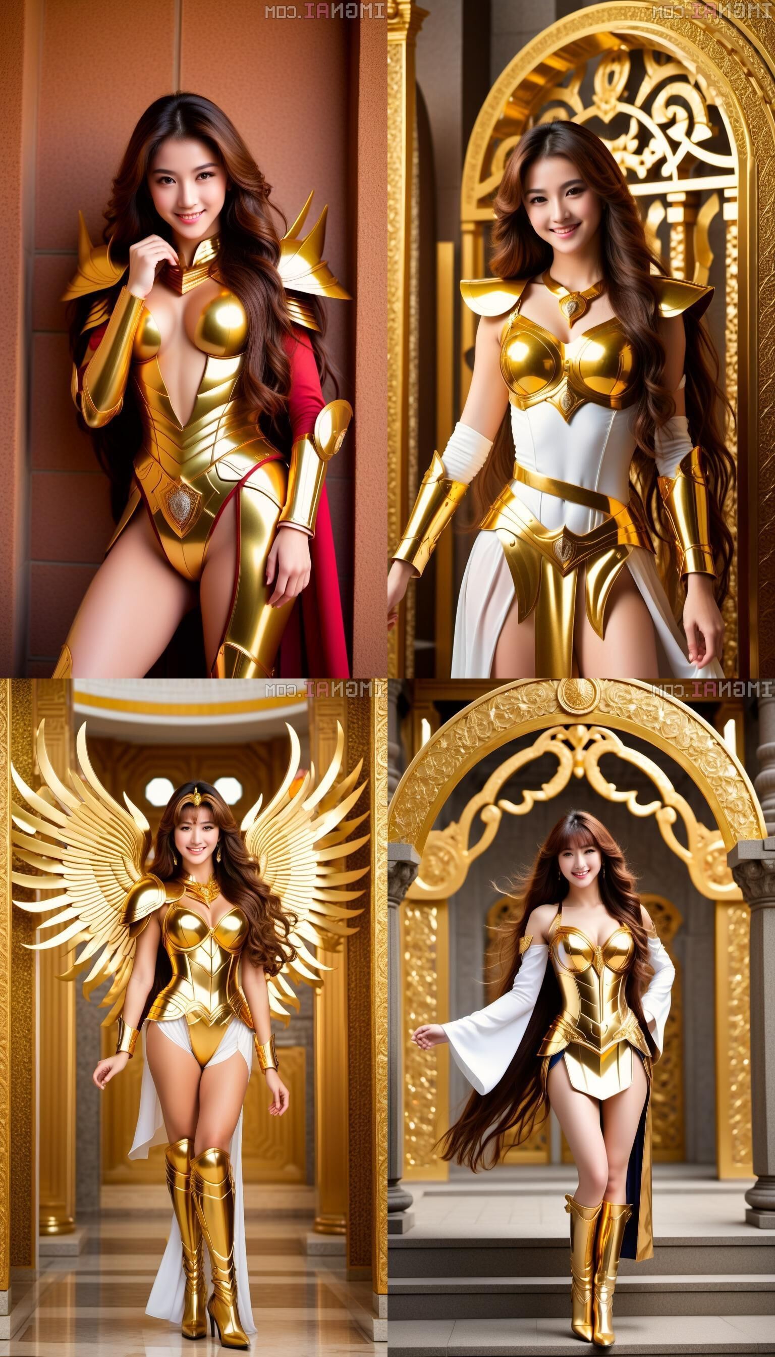 AI Sensual Golden Armor