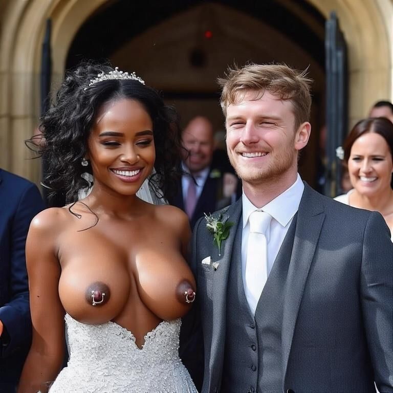 Smiling Brides with Pierced Nipples 