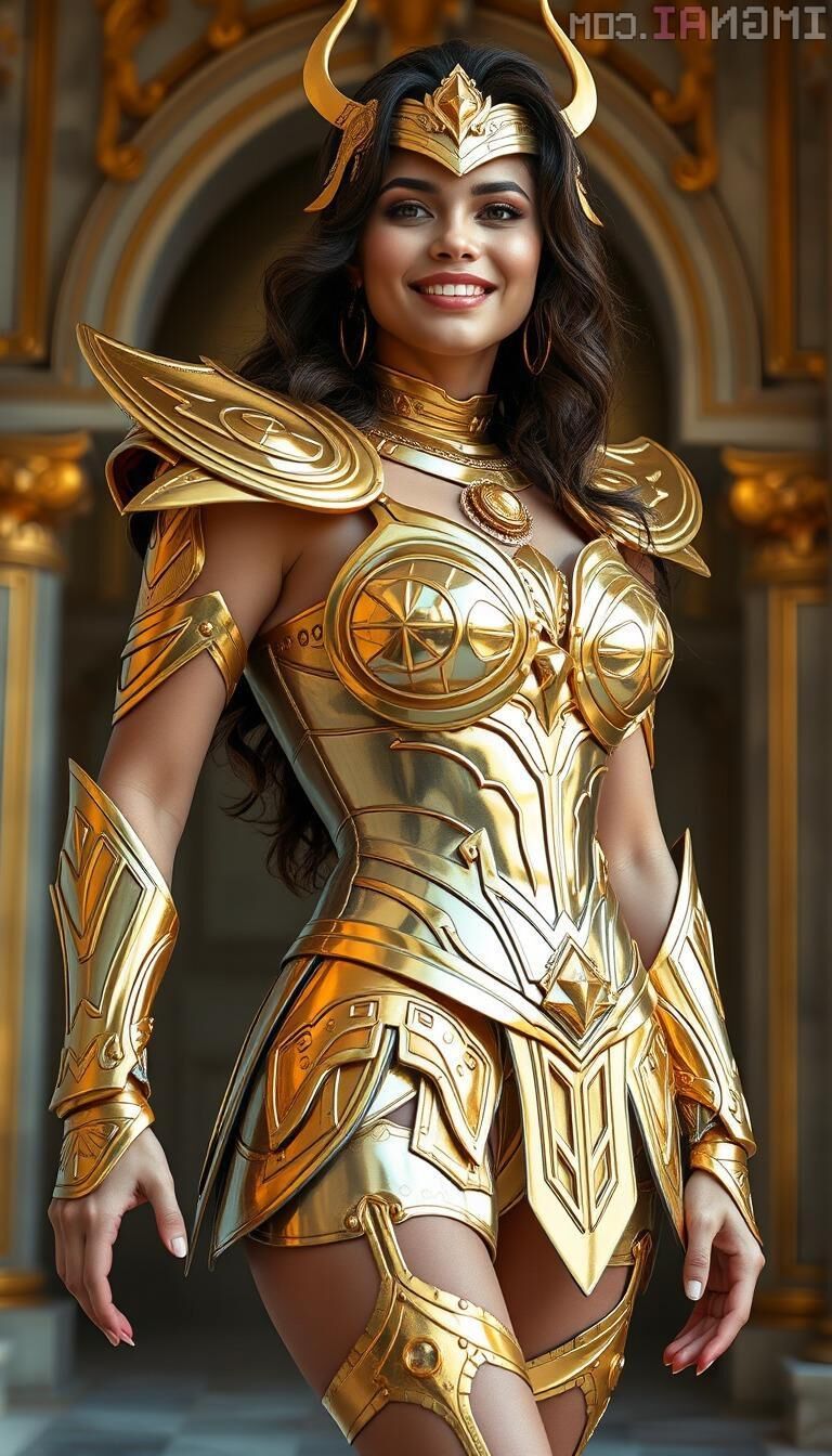 AI Sensual Golden Armor