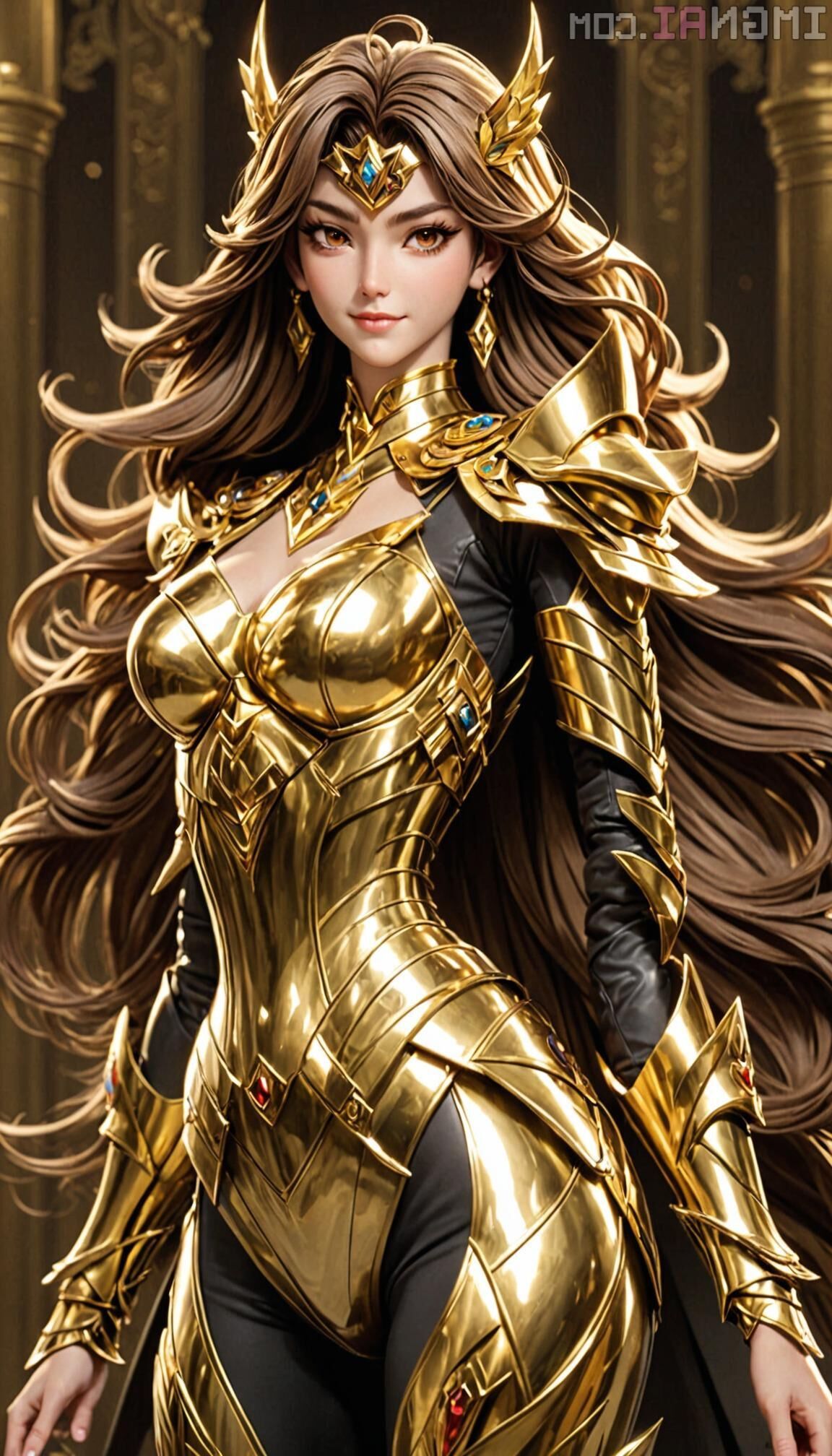 AI Sensual Golden Armor