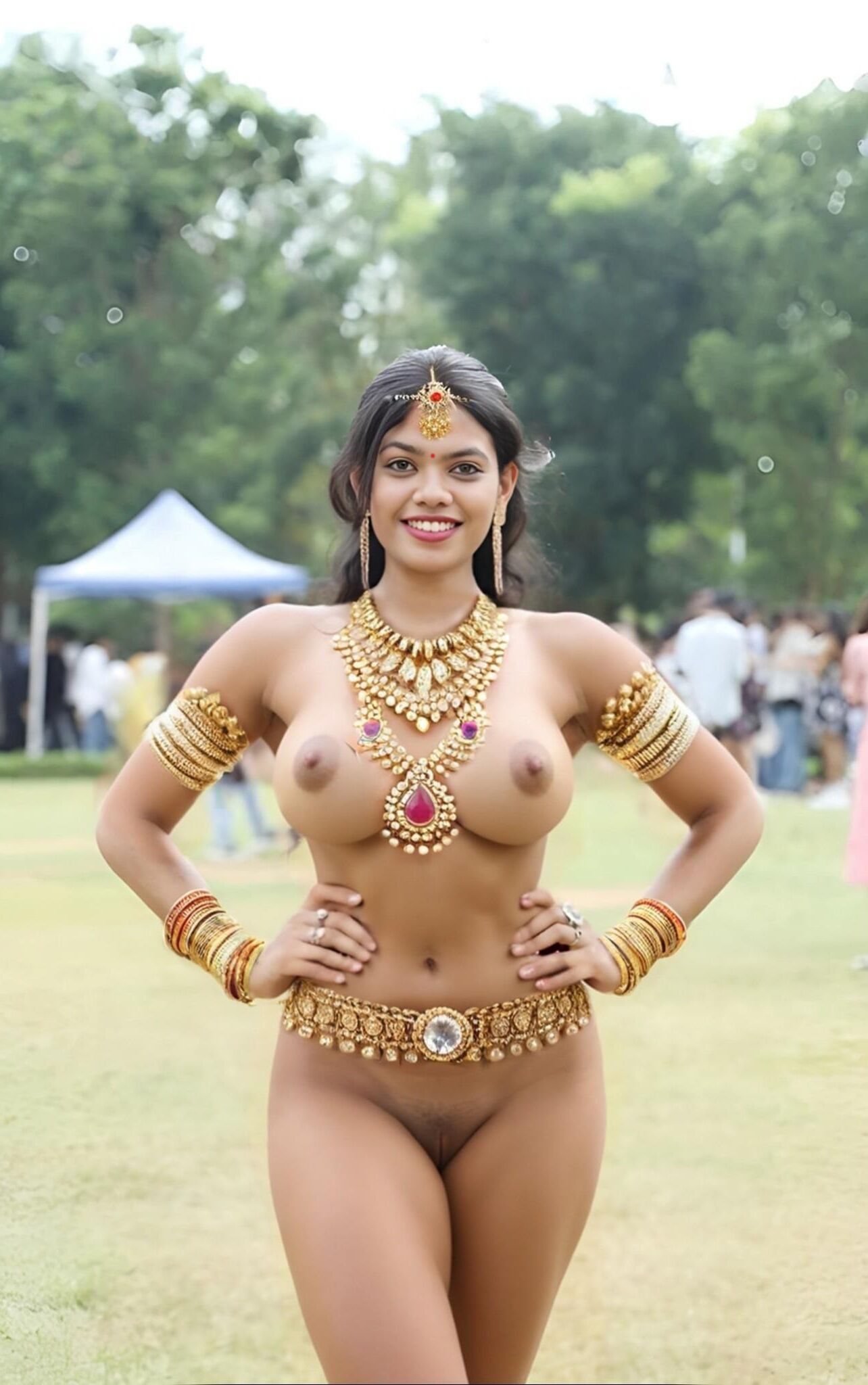 Noivas nuas indianas com jóias