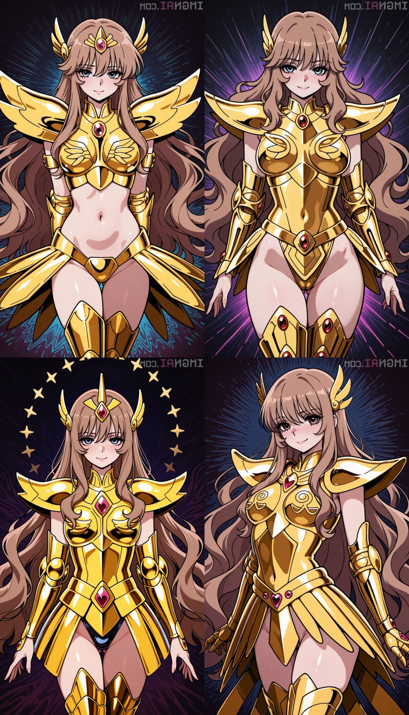 AI Sensual Golden Armor