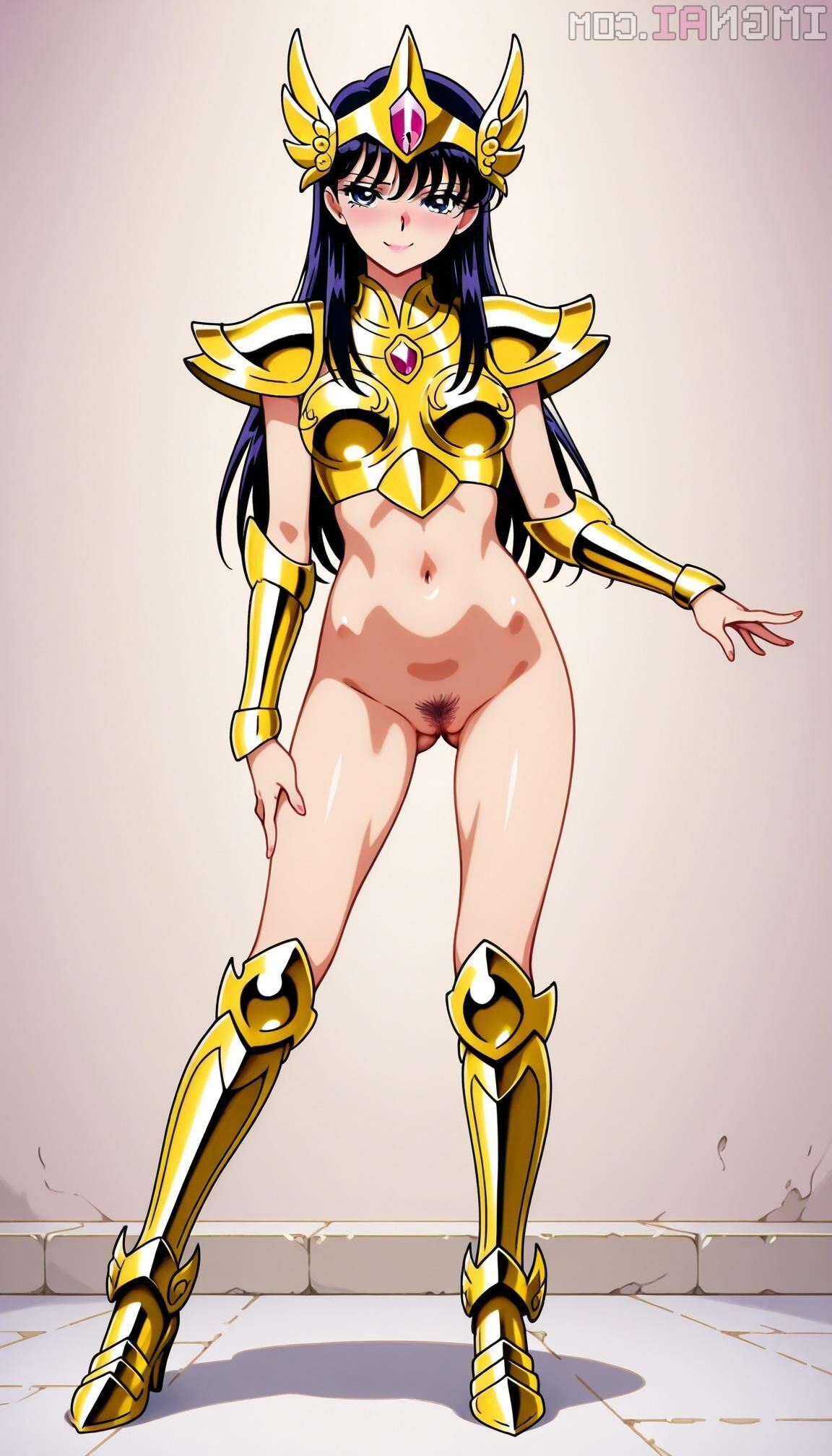 AI Sensual Golden Armor