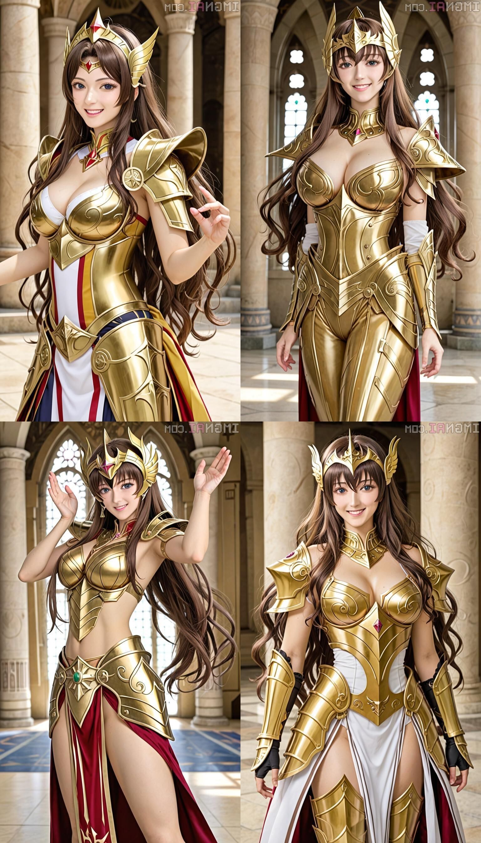 AI Sensual Golden Armor