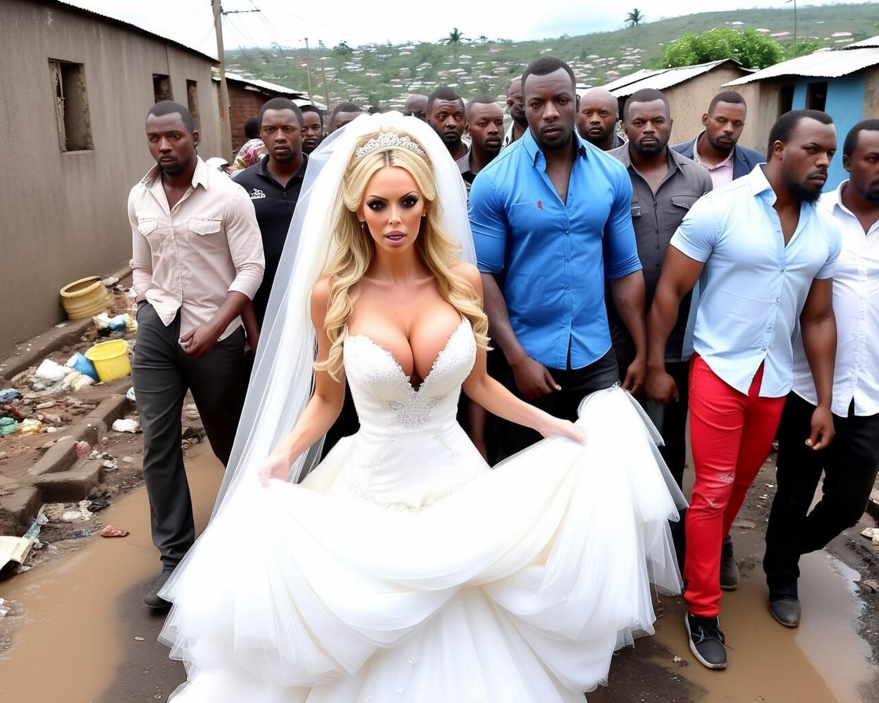 Touristenbraut in Afrika