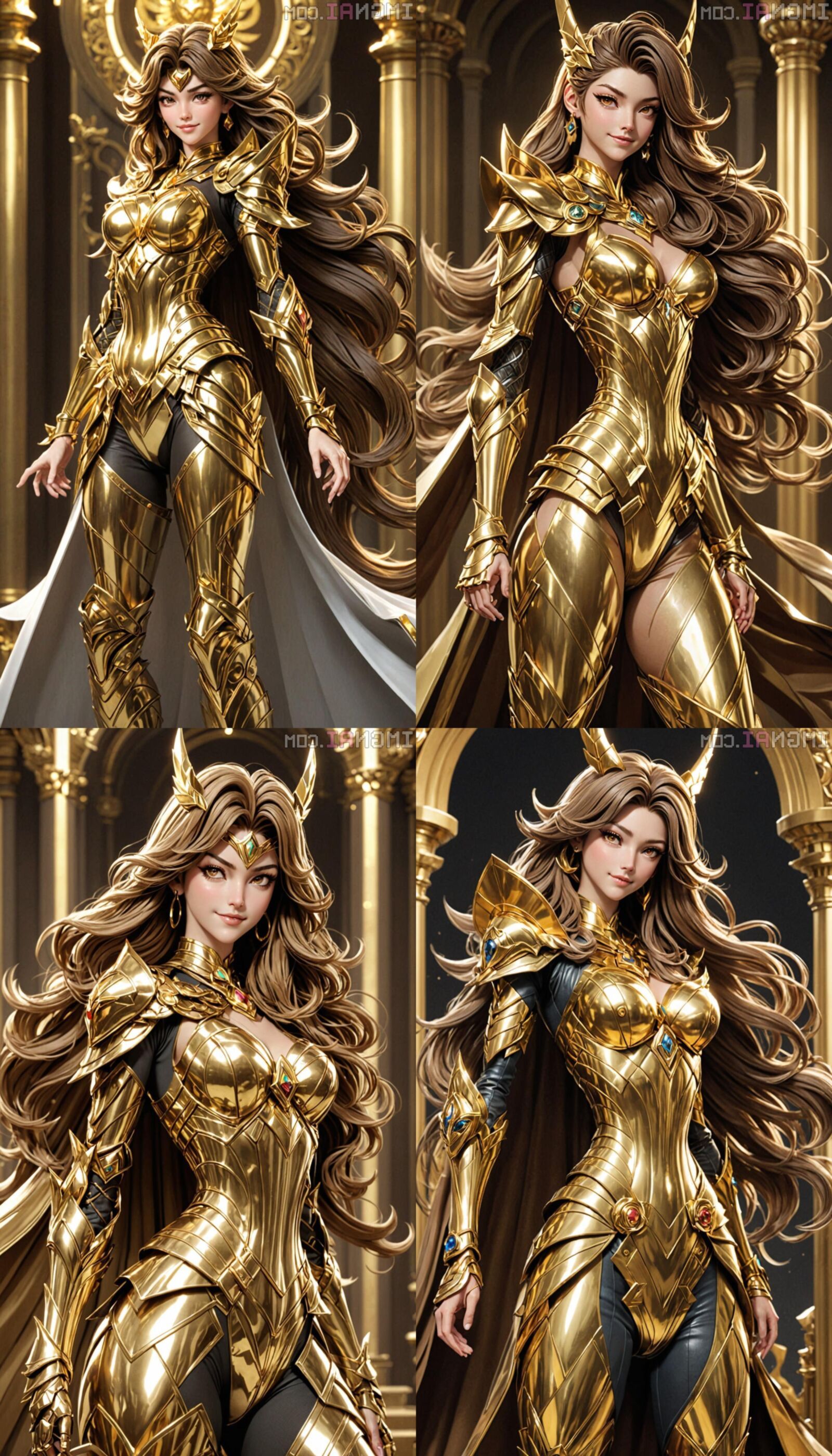 AI Sensual Golden Armor