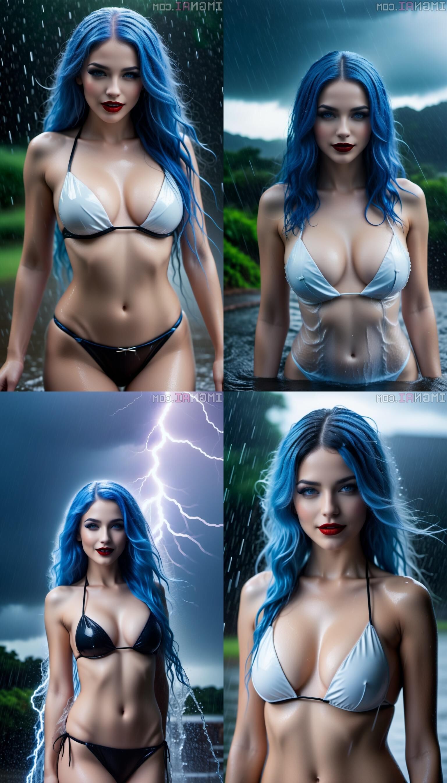 AI Testing different AI models (NN Sexy girl, rain and storm)