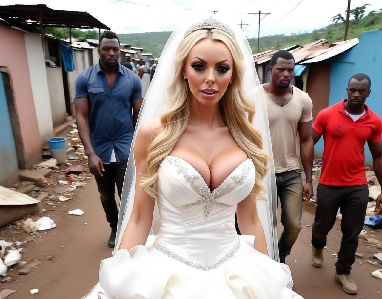 Touristenbraut in Afrika