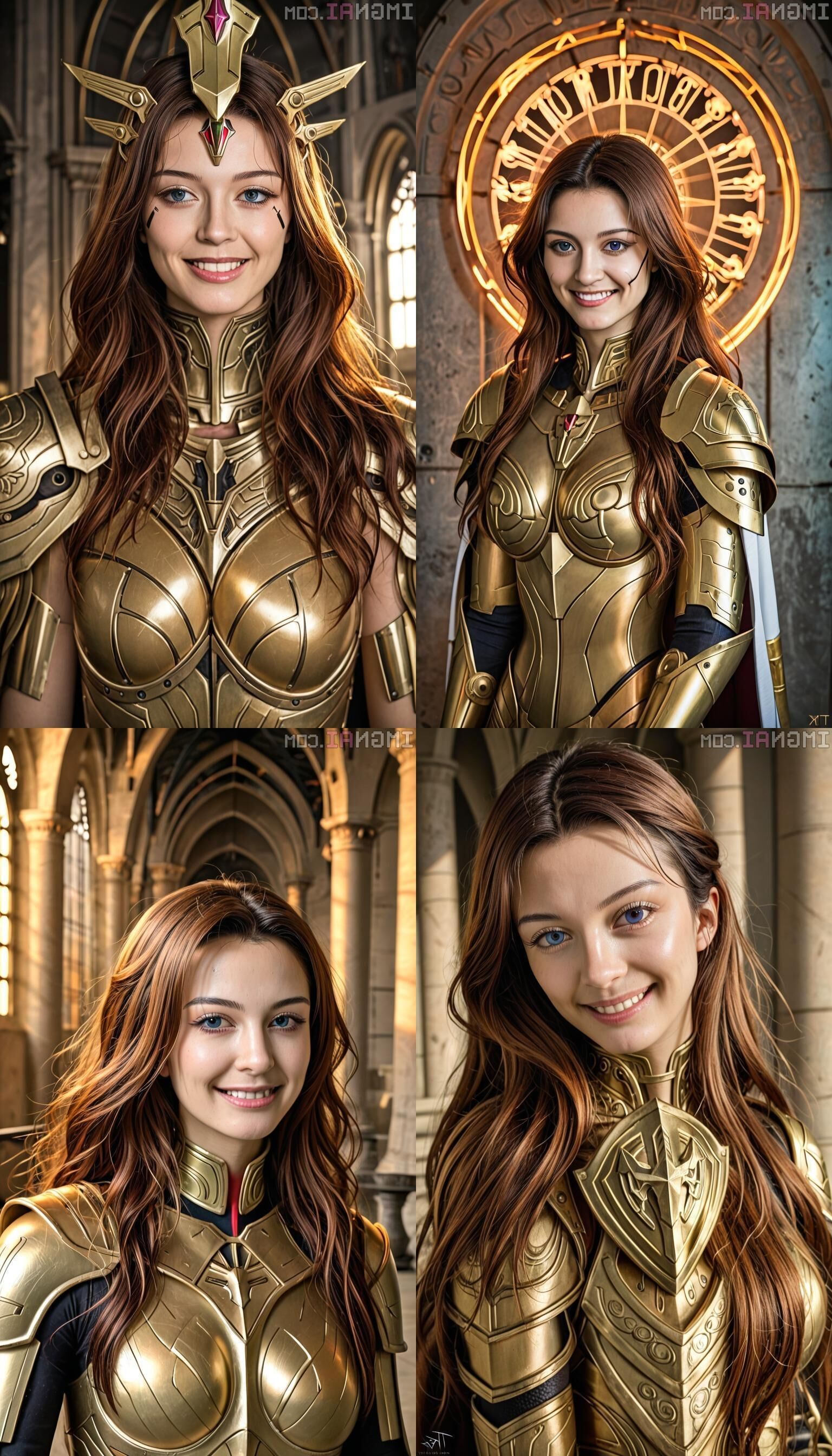 AI Sensual Golden Armor