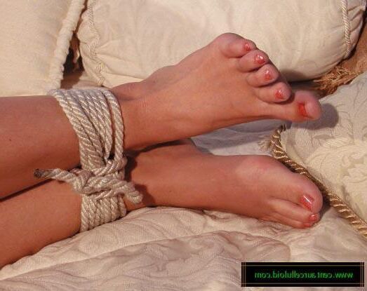 Tie up game in pink negligee
