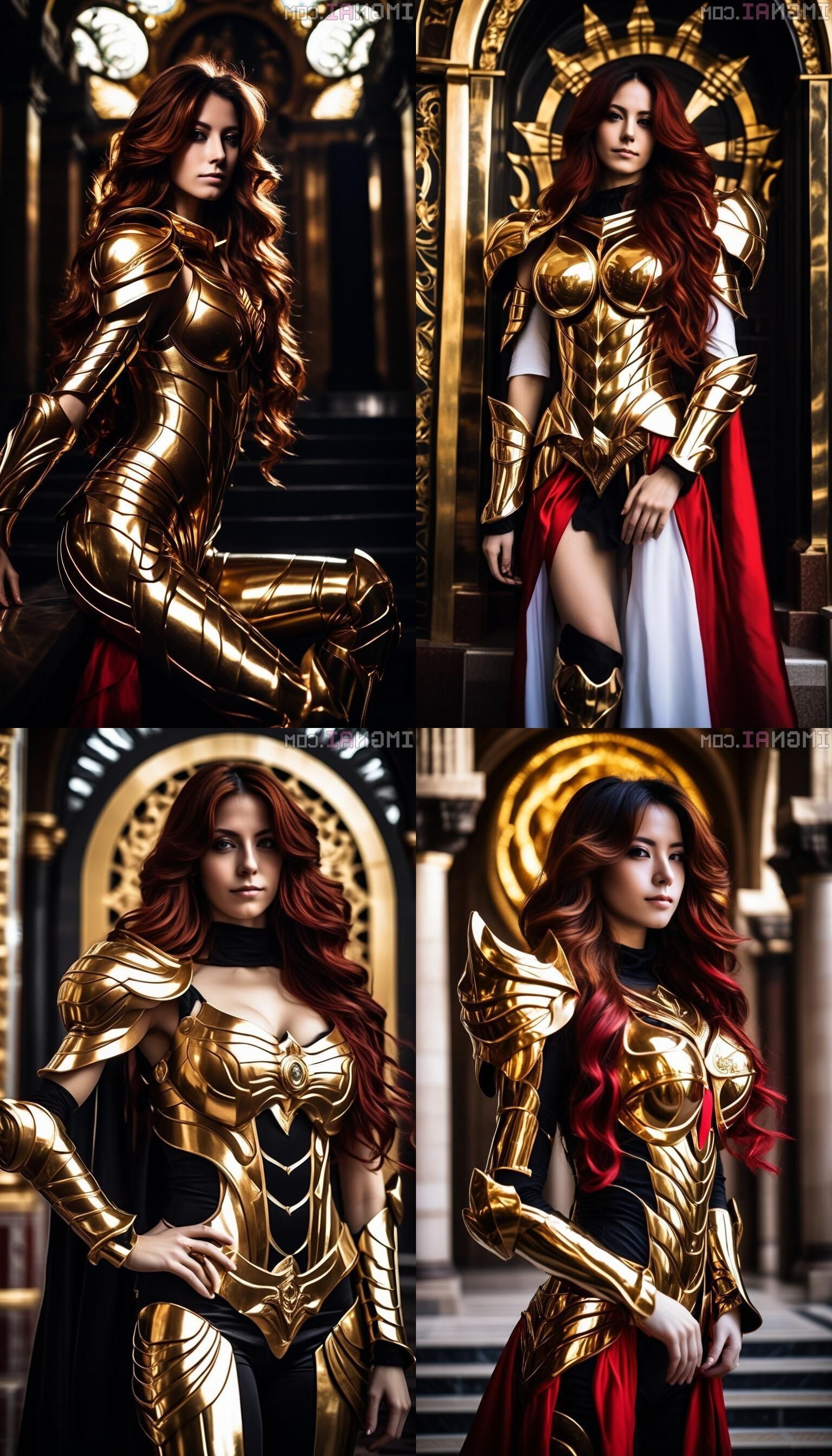 AI Sensual Golden Armor