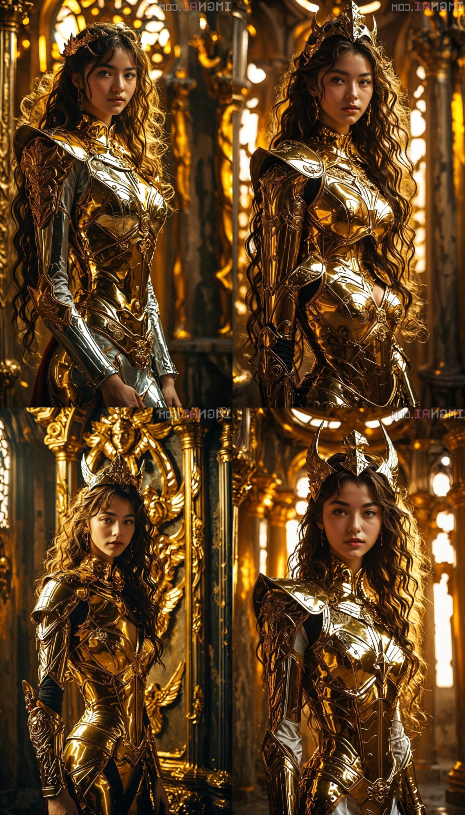 AI Sensual Golden Armor