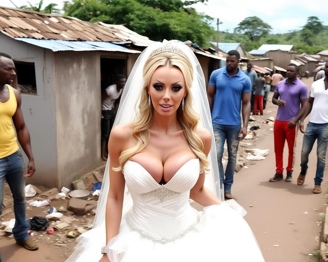 Touristenbraut in Afrika