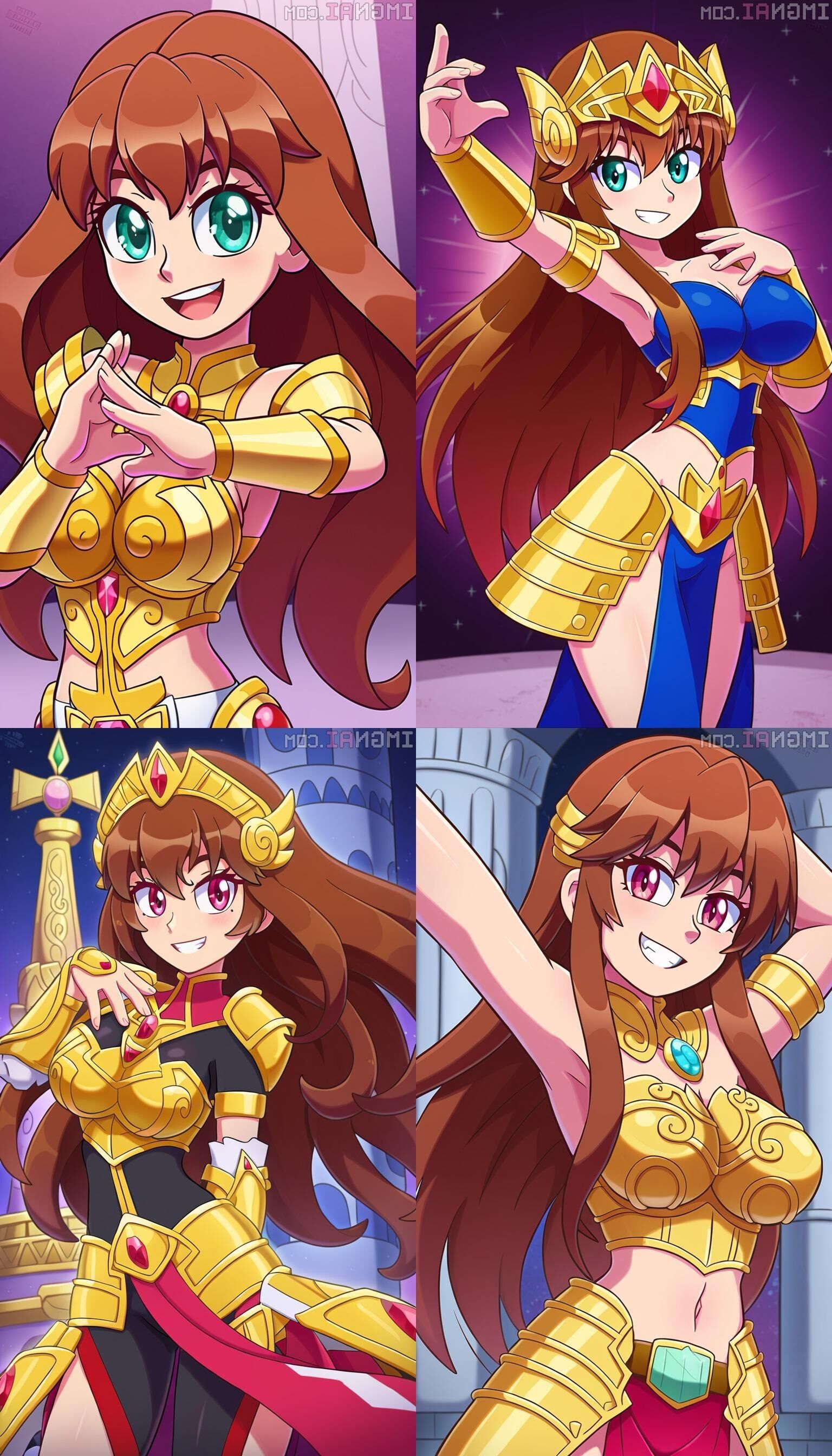 AI Sensual Golden Armor