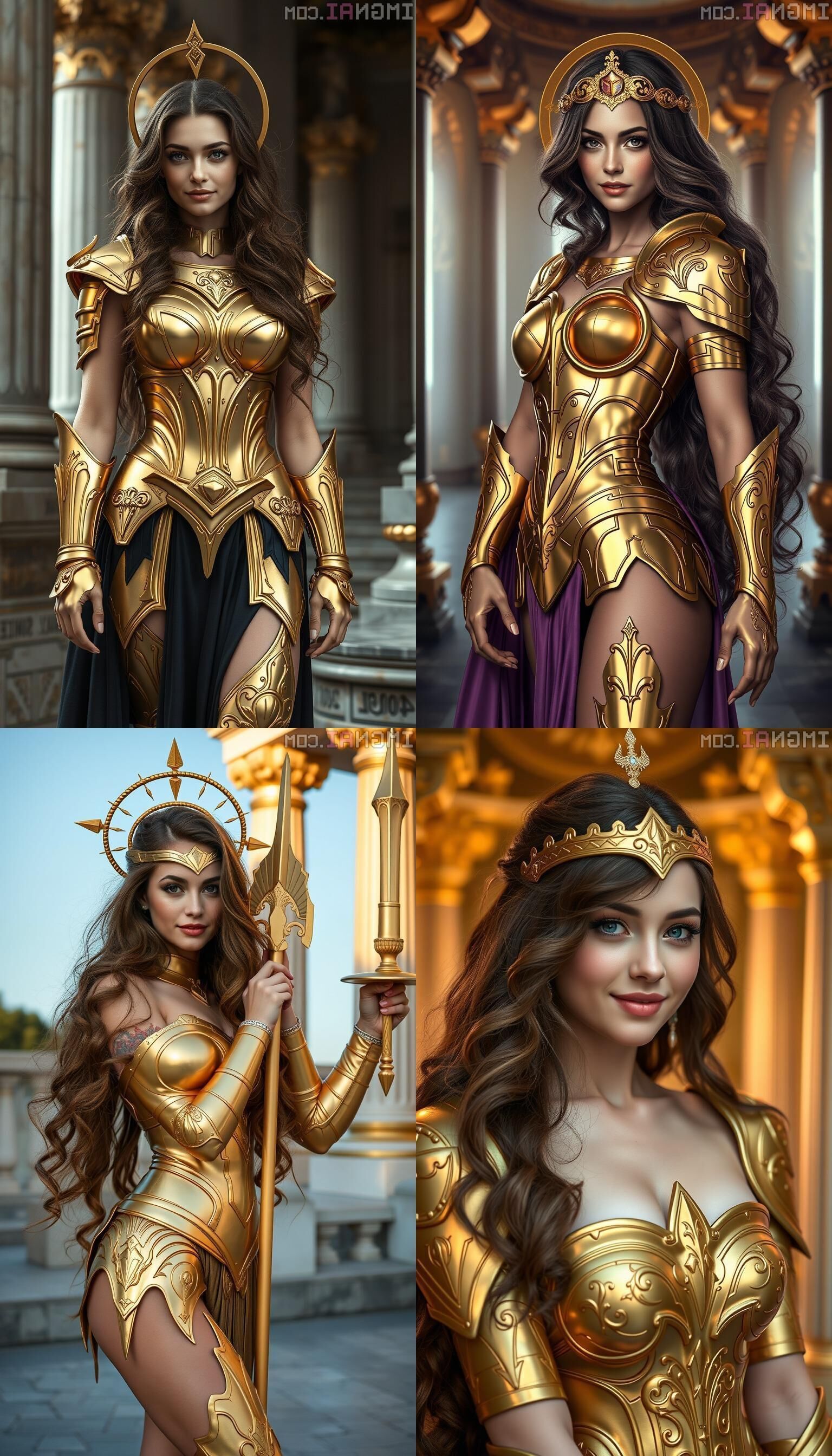 AI Sensual Golden Armor
