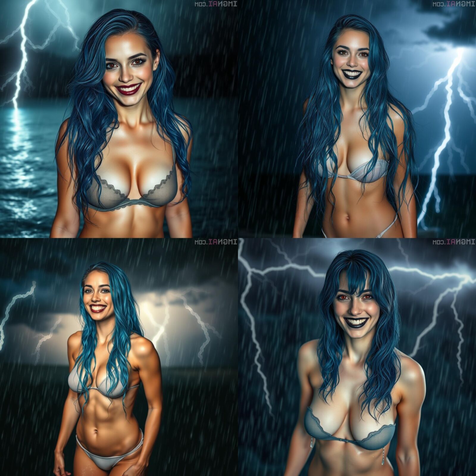 AI Testing different AI models (NN Sexy girl, rain and storm)